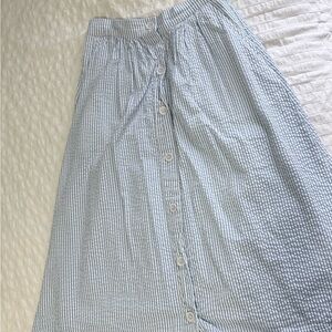 H&M Light Blue Striped (seersucker) Skirt